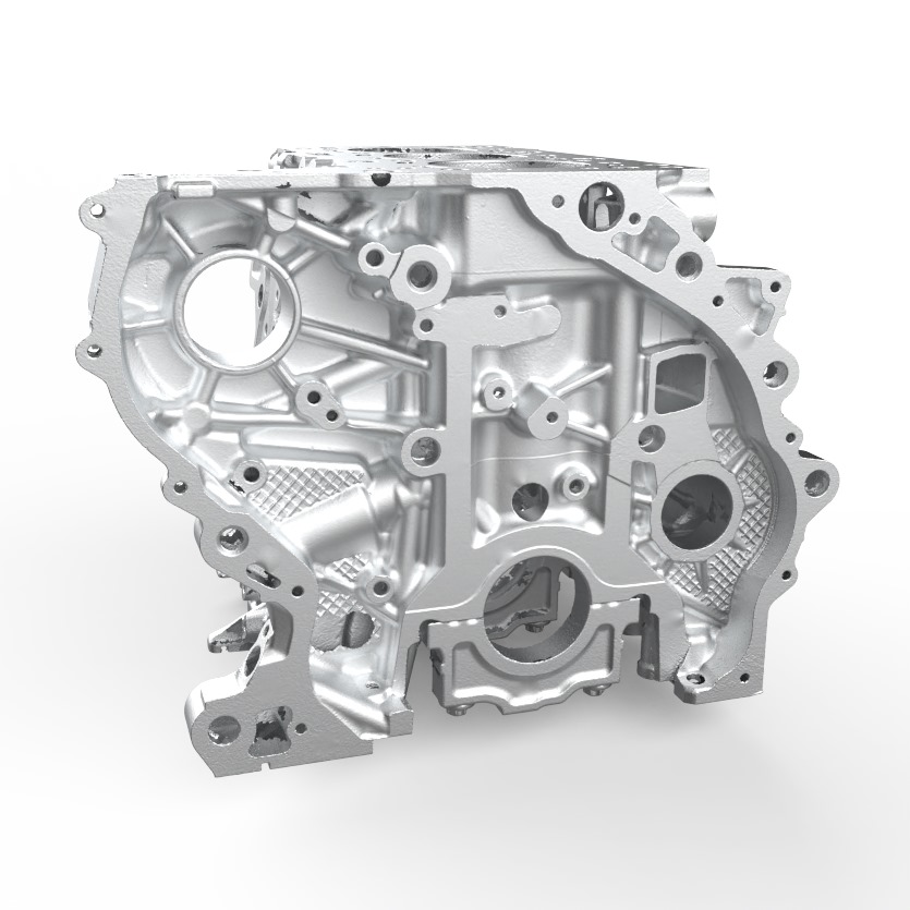 3D Scan eines 3 Zylinder BMW Motorblocks