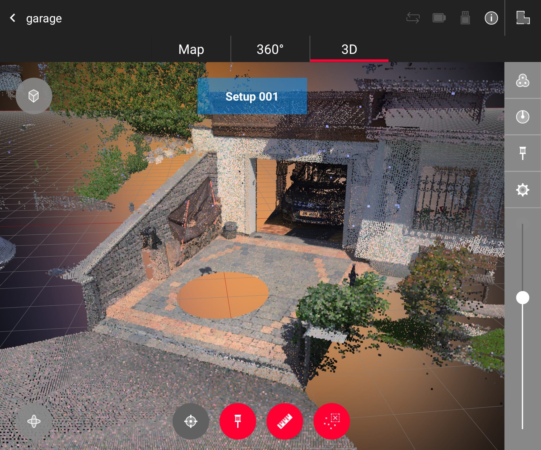 3D Scan Garageneinfahrt für Carport